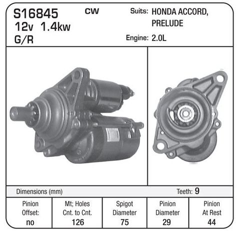 STARTER SUIT HONDA ACCORD W/AT