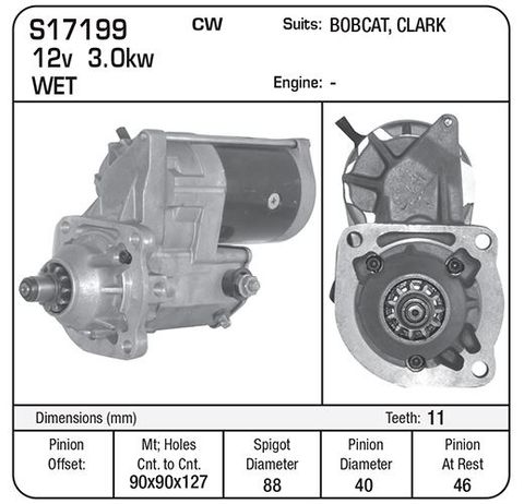 STARTER DENSO 12V 3KW G/R 11TH
