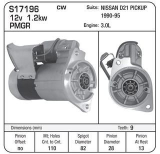 STR.12V 1.4KW NISSAN PIKUP D21 3L1990-95 VG30