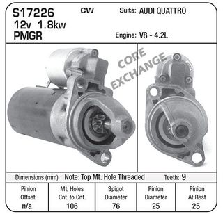 STARTER AUDI V8 QUATTRO