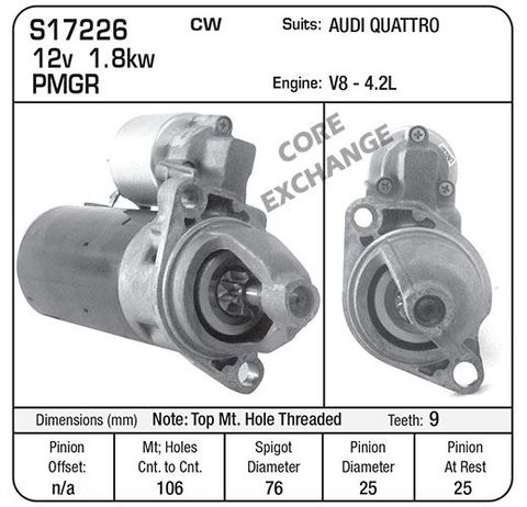 STARTER AUDI V8 QUATTRO