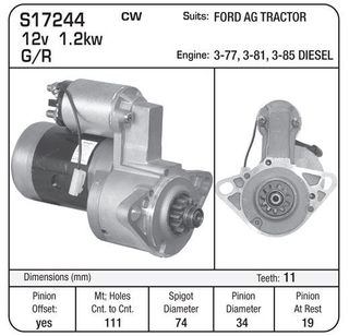 STARTER MITSI G/R FORD/MIT 3CYL