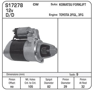 STARTER  ND  12V toyota engine