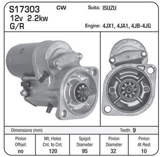 STARTER ISUZU 2.2KW 4JB-4JG