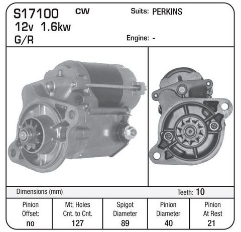 STARTER N.D G/R 10TH PERKINS/HYSTER