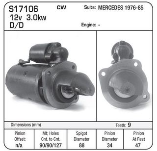STARTER 12V 3KW BOSCH MERC TRUCK