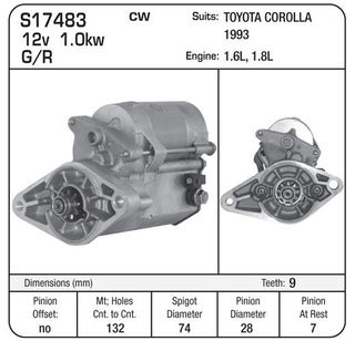 STARTER TOY COROLLA 12V ND