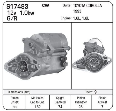 STARTER TOY COROLLA 12V ND