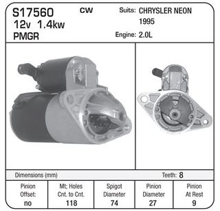 STARTER 12V PMGR CHRYSLER