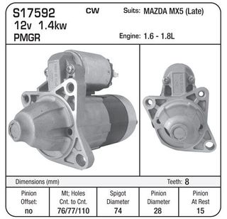 STARTER 12V PMGR LATE MAZDA 8TH