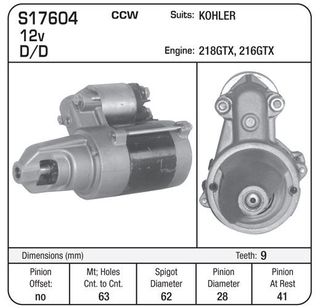 STARTER CCW 9TH KOHLER