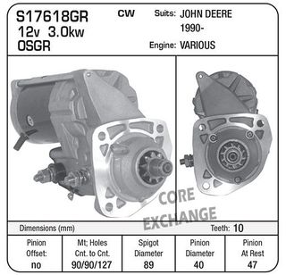 STARTER 12V 4.8KW ND J.DEERE & CAT