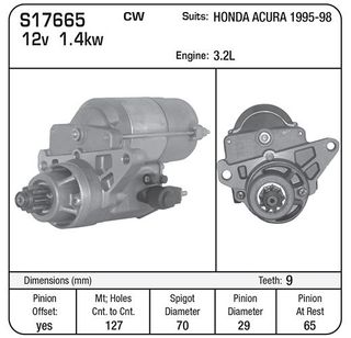 STARTER  DENSO 3.2L ACURA 95-98