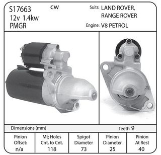 STARTER ROVER V8  PLANETARY