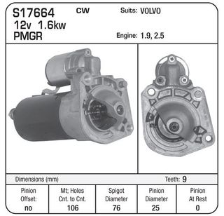 STARTER VOLVO 1.9-2.5  97-2004