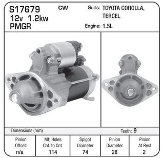 TOYOTA TERCEL STARLET 1.5L 96-99 12V 1.2KW