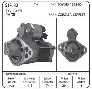 TOYOTA 1.5L  12V 1.2 KW 9TH