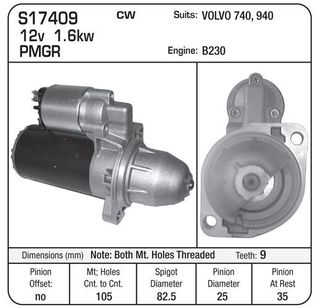STR 12V 1.4KW 9TH  SUIT VOLVO 240-760