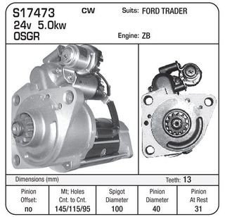 STARTER 24V 5KW 13th  ZB MAZDA