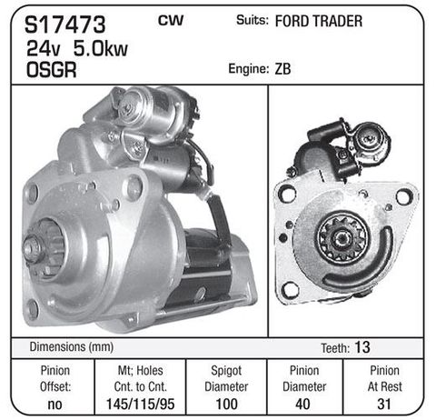 STARTER 24V 5KW 13th  ZB MAZDA