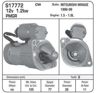STARTER MIT PMGR MIRAGE 98-2002