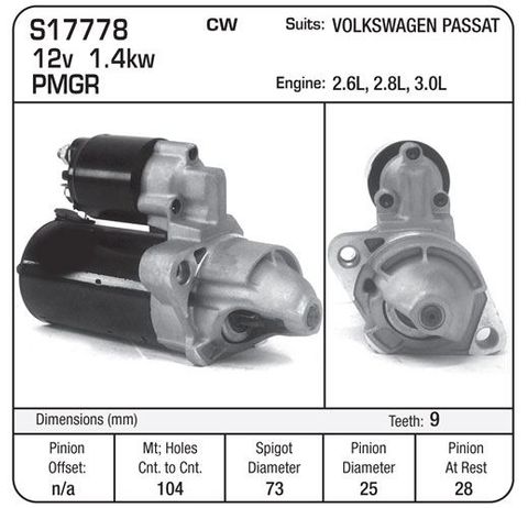 STARTER AUDI 98-06 A6