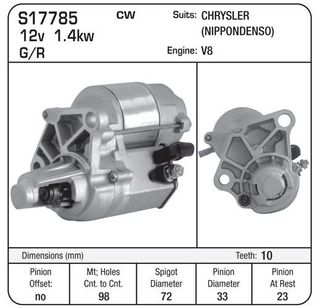STARTER CHRYSLER 318 V8 ND G/R