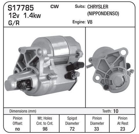 STARTER CHRYSLER 318 V8 ND G/R