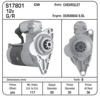 STARTER SUIT DURAMAX CHEV/GMC 6.6L