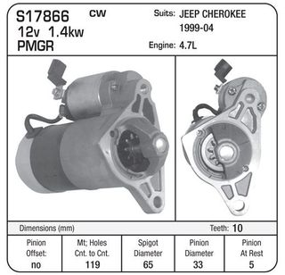 STARTER JEEP CHEROKE 4.7L 199-2004
