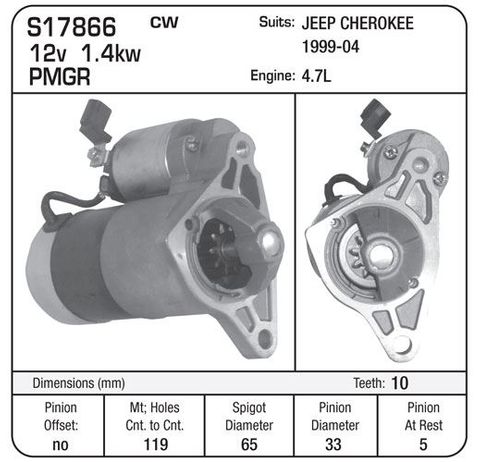 STARTER JEEP CHEROKE 4.7L 199-2004