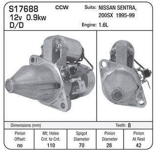 STARTER SENTRA 8TH CCW