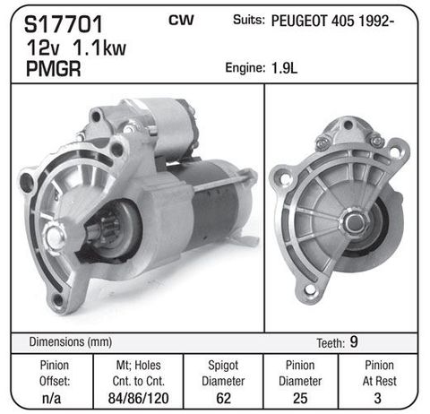 STARTER SUIT PEUGEOT PMGR 9TH