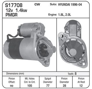 STARTER HYUNDAI 96-04  8CW 1.4KW