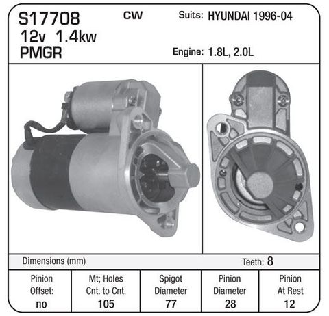 STARTER HYUNDAI 96-04  8CW 1.4KW