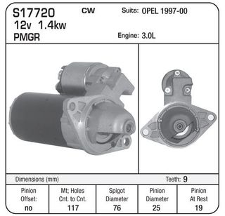 STARTER PMGR SUIT OPEL 3.0L 97-00