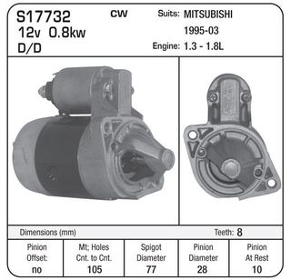STARTER 12V  SUIT MITSI 95-03