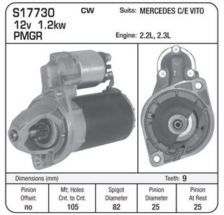 STARTER MERCEDES C/E CLASS  VITO