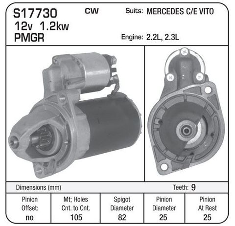 STARTER MERCEDES C/E CLASS  VITO