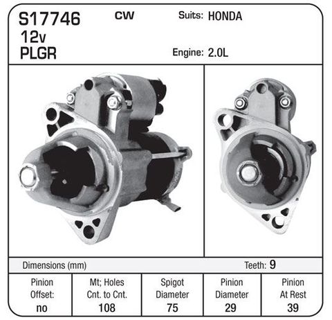 Starter Honda CRV Manual Trans