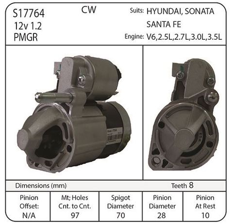 STARTER1.2KW 12V CW HYUNDAI 8TH