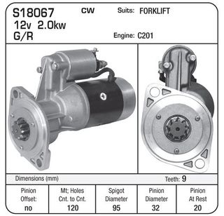 STARTER 12V 2KW G/R ISUZU 2.2DI