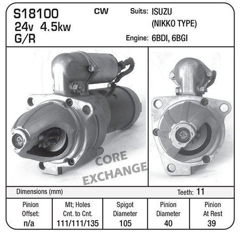 STARTER NIKKO SUIT 6BD1 ISUZU`EXCHANGE
