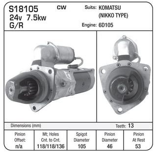 STARTER KOMATSU S6D105 5.5KW