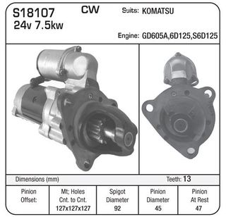 STARTER NIKKO 24V 12 TOOTH KOMATSU