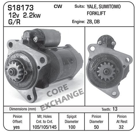 YALE FORKLIFT MITSI ENGINE 12VOLT