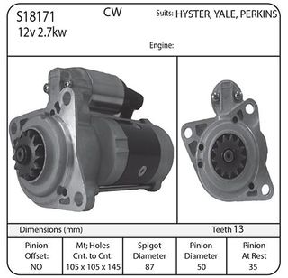 STARTER 12V 2.7KW YALE 13TH