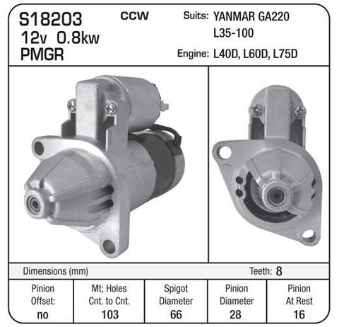 STR YANMAR GA220 L35-100 CCW GENUINE MAHLE