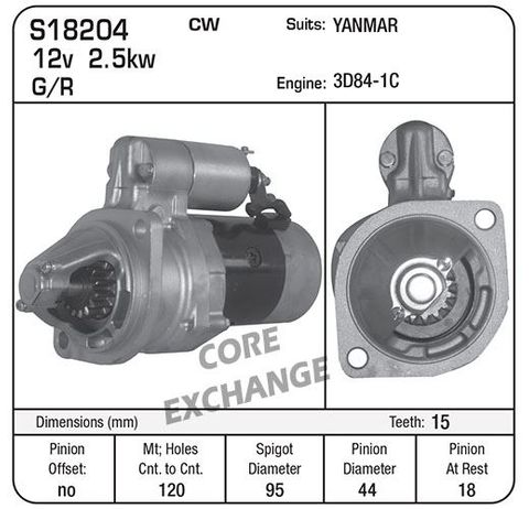 STARTER HITACHI 2.5 G/R 15TH YANMAR