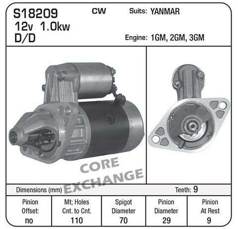 STR YANMAR 1-3GM 9TH CW D/D